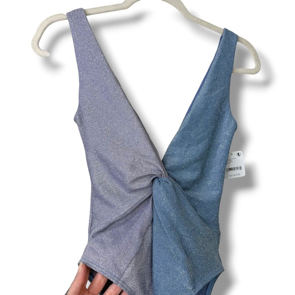 NEW Free People Juillet Olivia Ice Berry Shimmery Shine One-Piece Twist Swimsuit - Picture 5 of 10